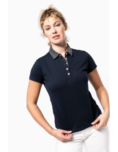 K-KA261-LADIES' TWO-TONE JERSEY POLO SHIRT